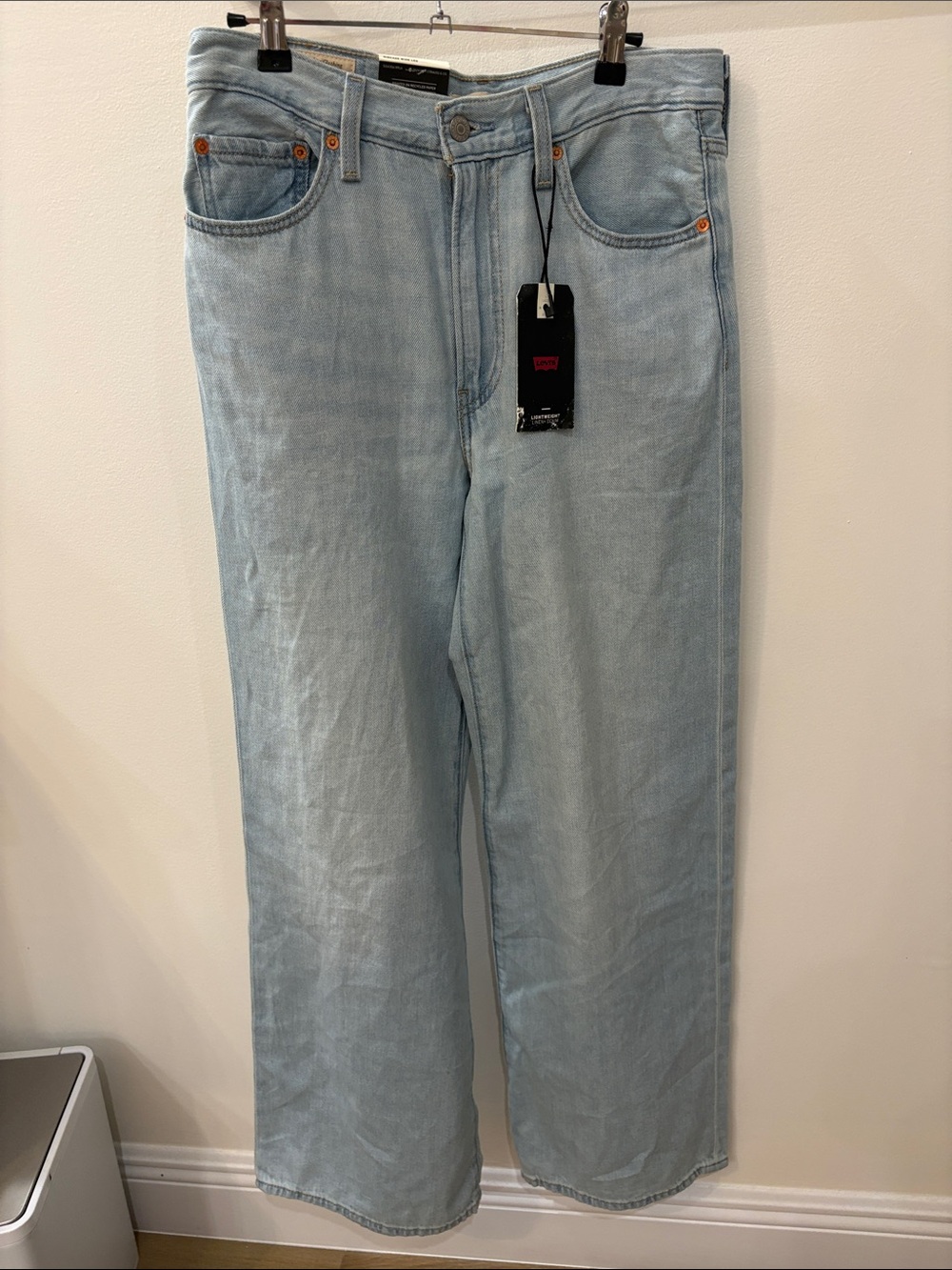 Levi's Light Blue ribcage wide leg Relaxed Straight Jeans